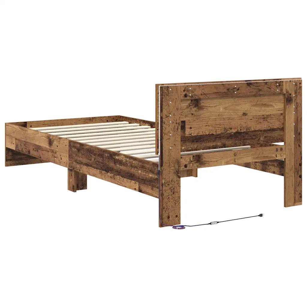 Struttura del letto-Giroletto Legno vecchio 90 x 190 cm Legno multistrato 748200