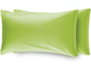 Coppia Federe Per Camper Roulotte Con Patella 100% Cotone Tinta Unita - Federe - Verde Acido