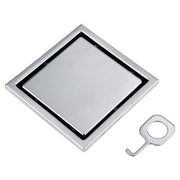 Afvoer per doccia a forma quadrata per bagno, 12 x 12 x 4 cm, per impianti RVS