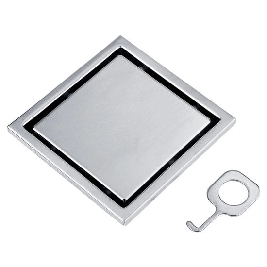 Afvoer per doccia a forma quadrata per bagno, 12 x 12 x 4 cm, per impianti RVS