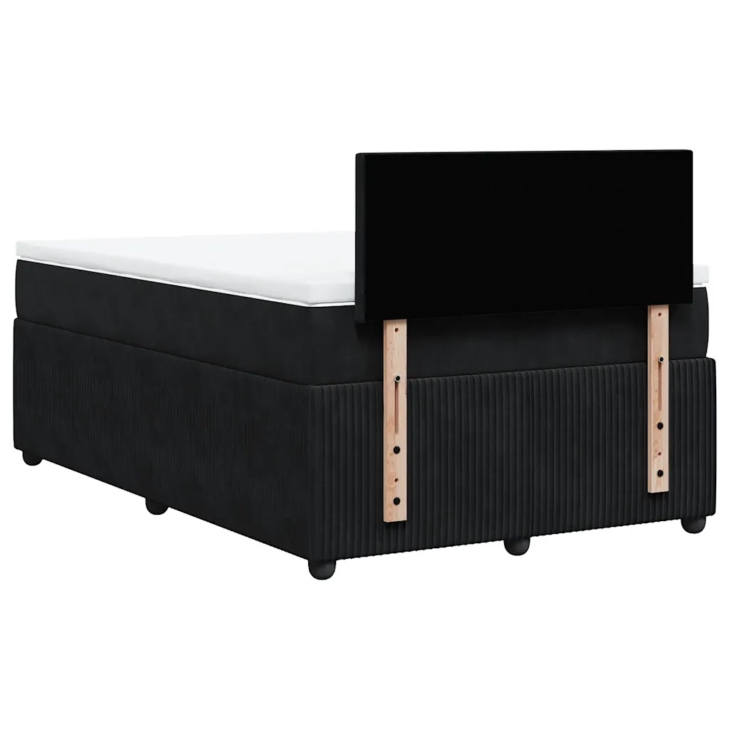 Giroletto a Molle con Materasso Nero 120x190 cm in Velluto 3287682
