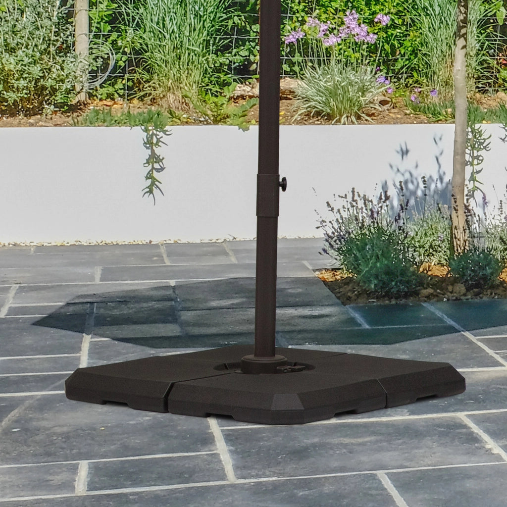 Peso per ombrellone 4 pezzi ¨C zephmum ¨C HDPE, nero, 100x100x9,5 cm
