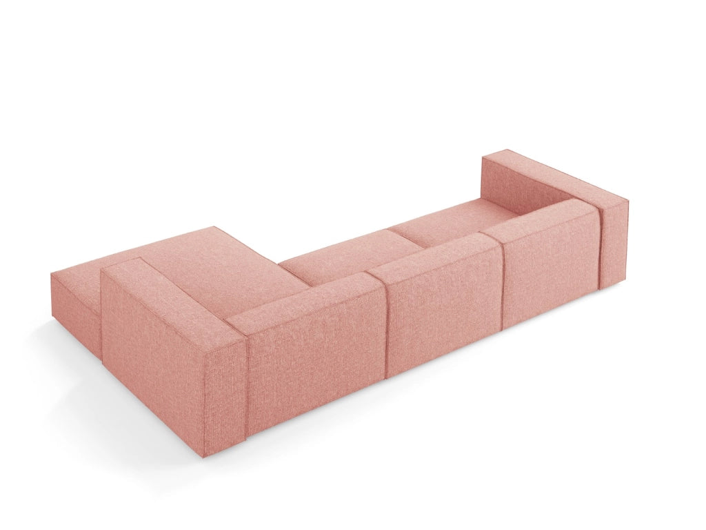Cosmopolitan Design - Divano angolare destro "Arendal" 4 posti in ciniglia rosa 