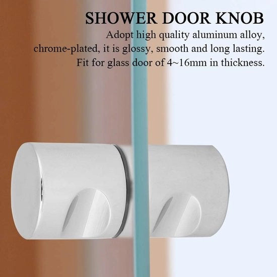 Maniglia per Porta in Alluminio Leggero - Verchroomd - Maniglia Ergonomica - Installazione Facile - Adatto per Porte in Vetro 4-16 mm - Resistente alla Corrosione - Maniglia per Porte