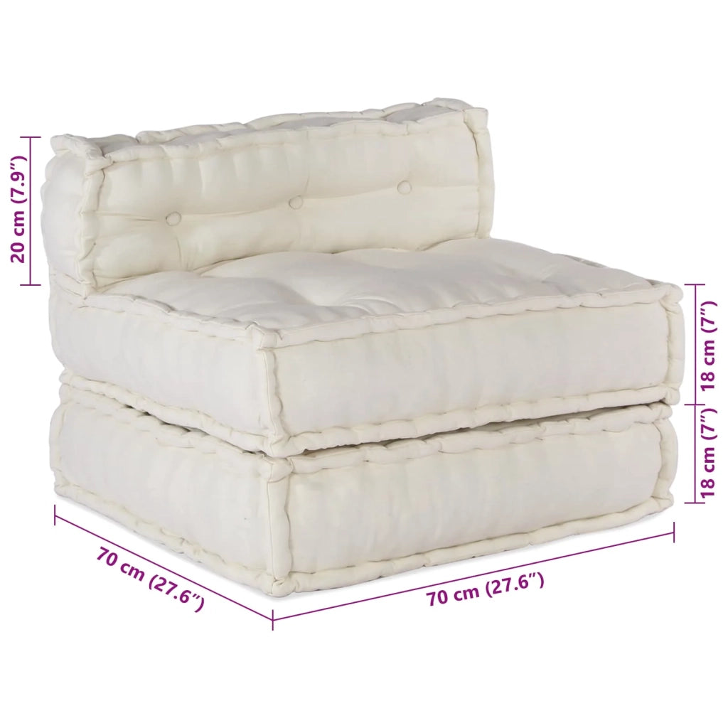 Unità di Divano Modulare 4 pcs Crema Tessuto 3315063