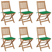 Sedie da Giardino Pieghevoli 6 pz con Cuscini Massello Acacia cod mxl 47545