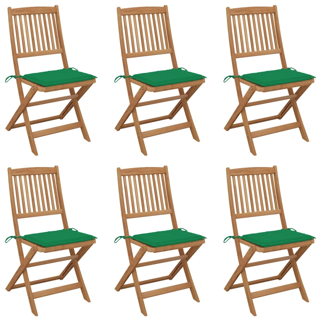 Sedie da Giardino Pieghevoli 6 pz con Cuscini Massello Acacia cod mxl 47545