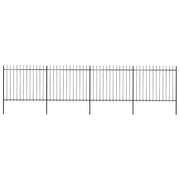 Recinzione da Giardino con Punta a Lancia in Acciaio 671x150 cm Nero 277632