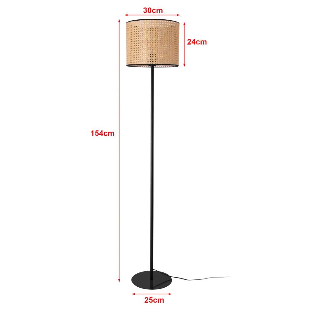 Lampada da terra lampadario 154 x 30 cm nero e beige 03_0007271