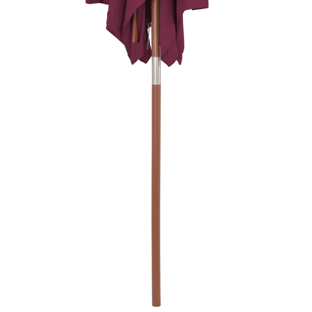Ombrellone da giardino con palo in legno 150 x 200 cm bordeaux 02_0008110