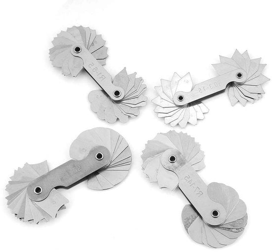 Set di Misurazione Radiometrico in Acciaio Inossidabile | Strumento di Misura Portatile | Radiometro e Calibro | R0.3-25 | Set a 4 pezzi