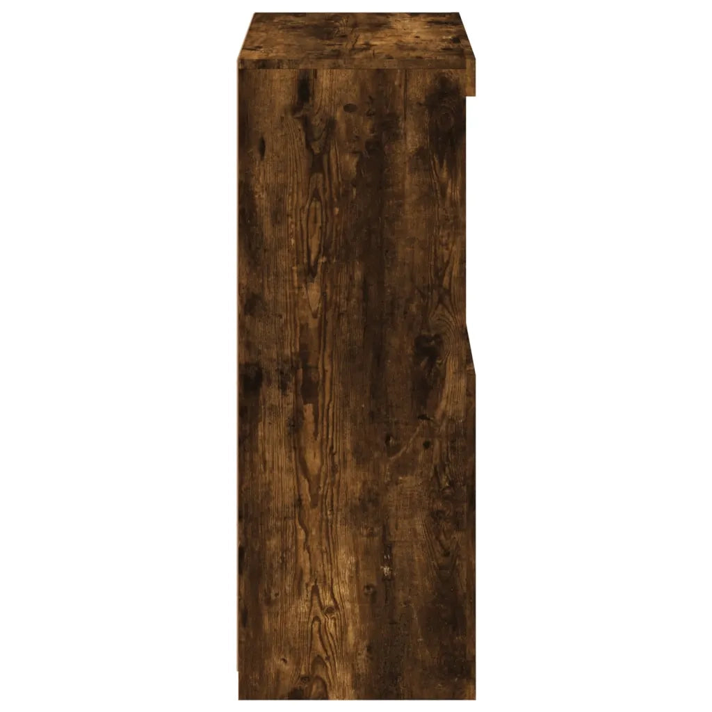 Armadietto con Luci LED Rovere Fumo in Legno Multistrato 836627