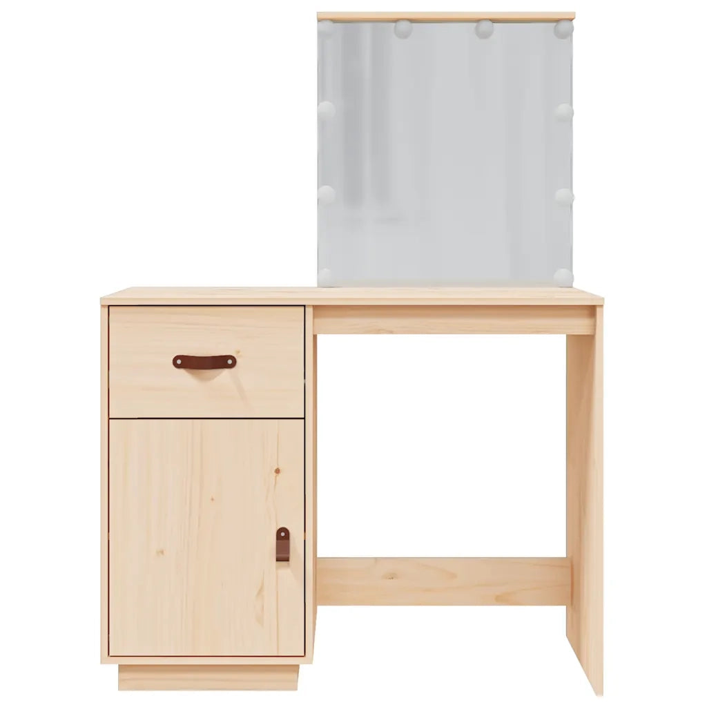Toeletta con LED 95x50x133,5 cm in Legno Massello di Pino 820092