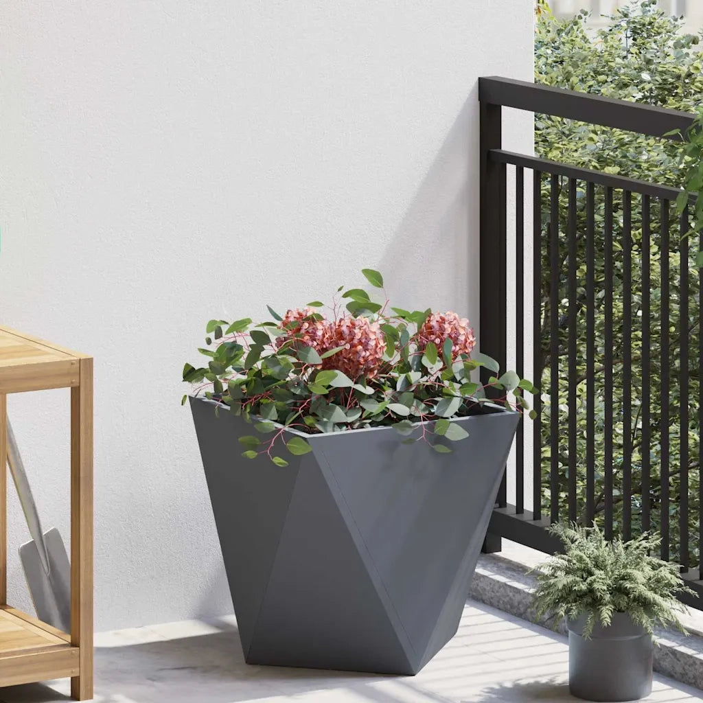 Fioriera | Cassetta per fiori | Vaso Antracite 40 x 40 x 40 cm Acciaio