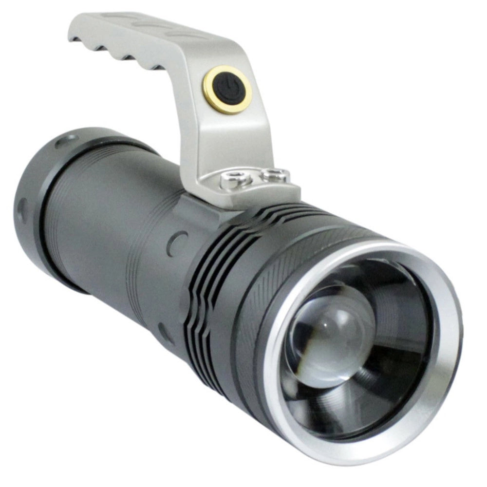 Trade Shop - Torcia Led Alluminio Luce Bianca Solida Lumens Pile Ricaricabili Waterproof -