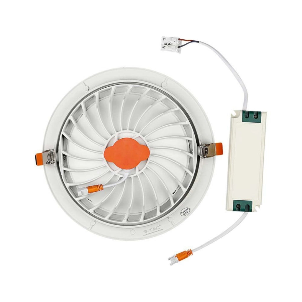 Faretto Led Da Incasso Orientabile 30W Cob Freddo 6400K Diametro 225mm Foro 195mm Chip Samsung SKU-21832