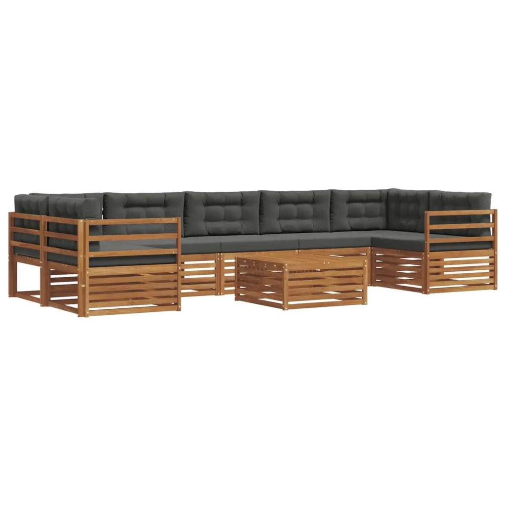 Set di divani da esterno con cuscino 8 pcs Naturale e Antracite 3373162