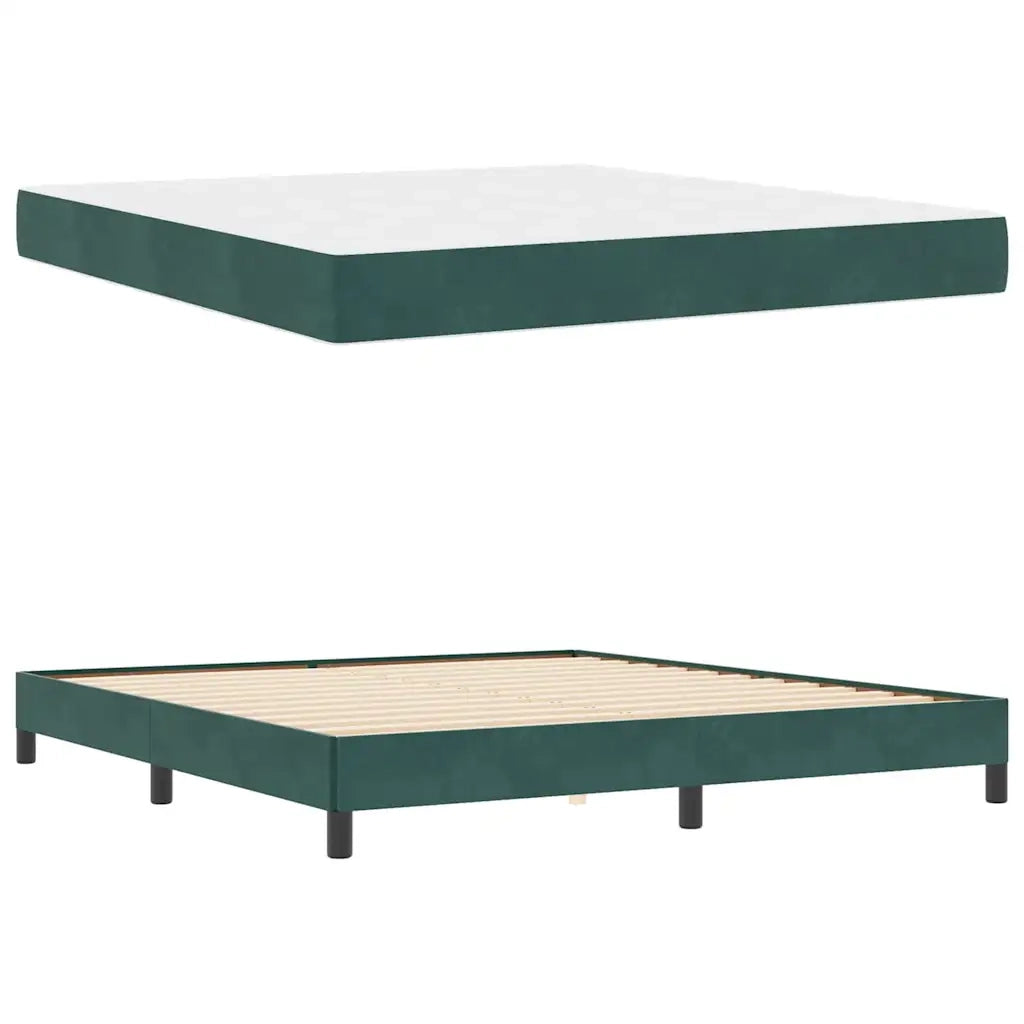 Letto a molle con materasso Verde Scuro 180 x 220 cm Tessuto 3398806