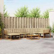 Set di divani da esterno con cuscino 22 pcs Naturale e Beige