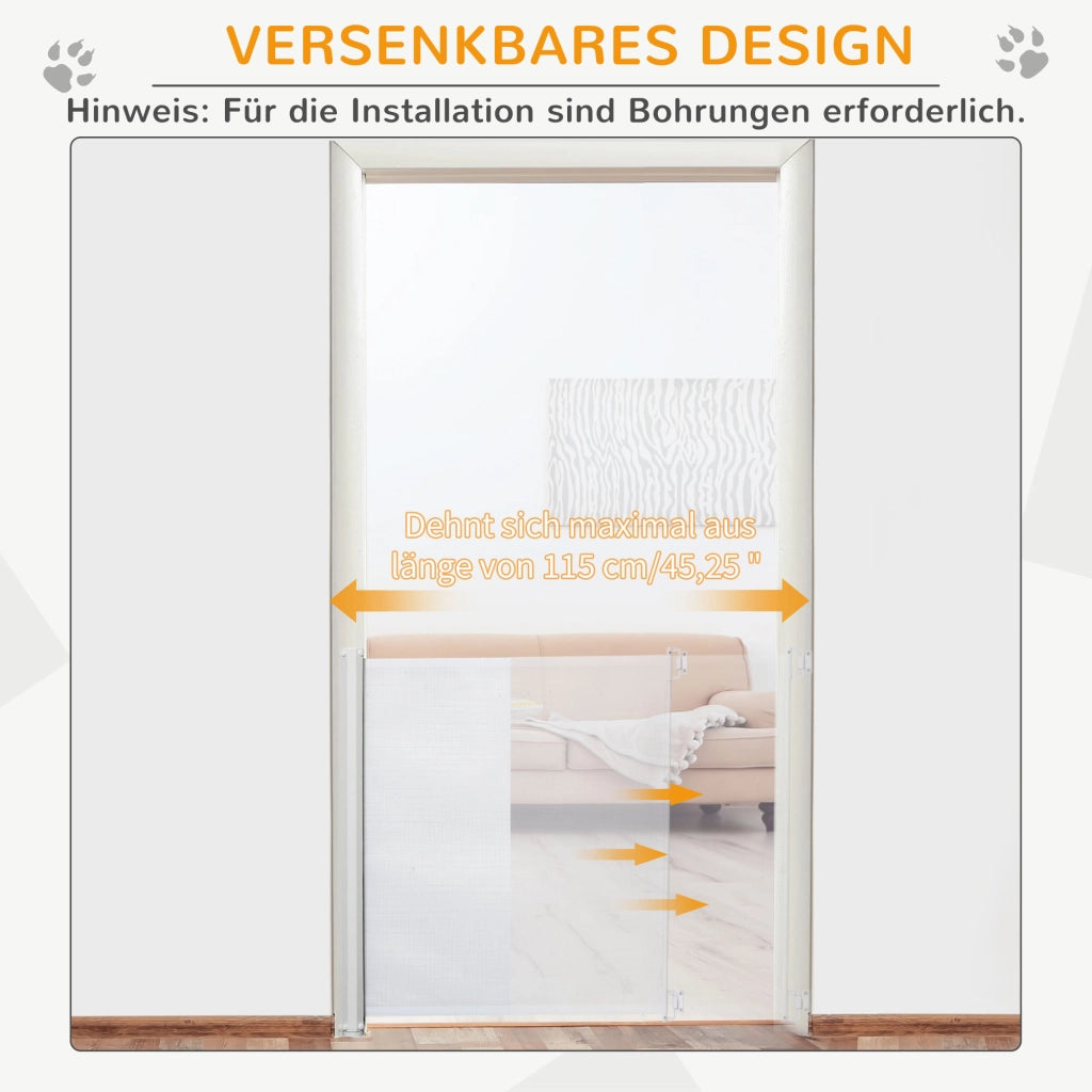 Cancelletto di Sicurezza 115 cm ¨C Xylo ¨C Bianco per Scale e Porte