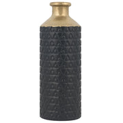 Vaso da Tavolo Decorativo Nero con gres porcellanato dorato 39 cm Glamour in stile moderno
