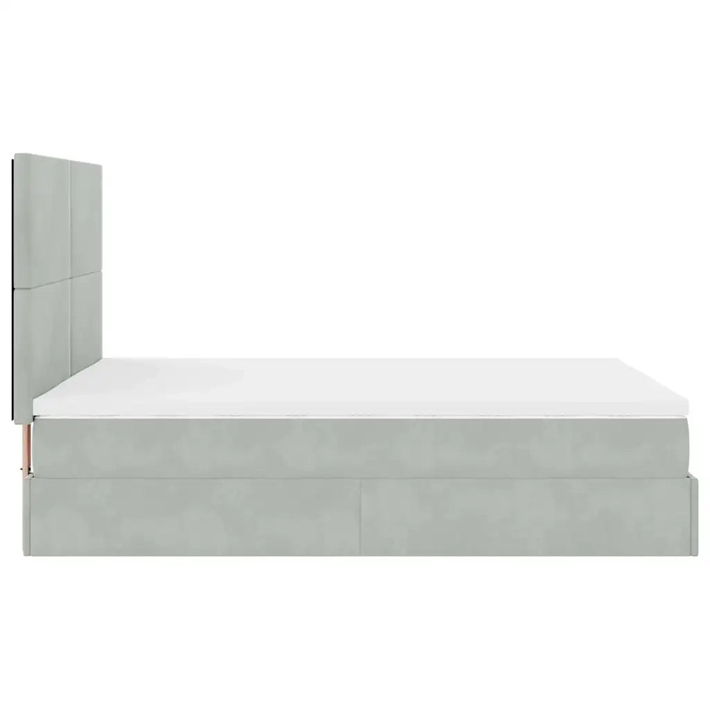 Struttura Letto Pouf con Materassi 140x190 cm Velluto 3314246