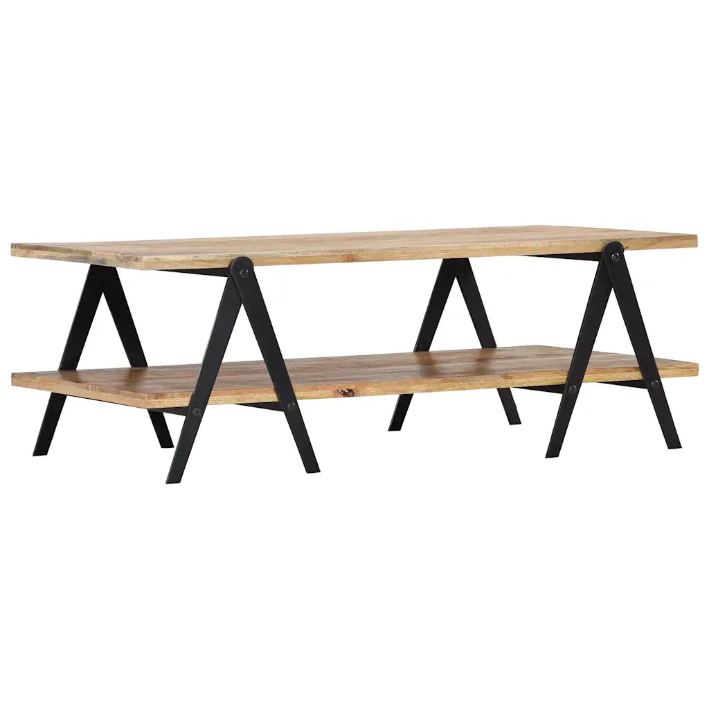 Tavolino da CaffÃ¨ 115x60x40 cm in Legno Massello di Mango cod mxl 66842