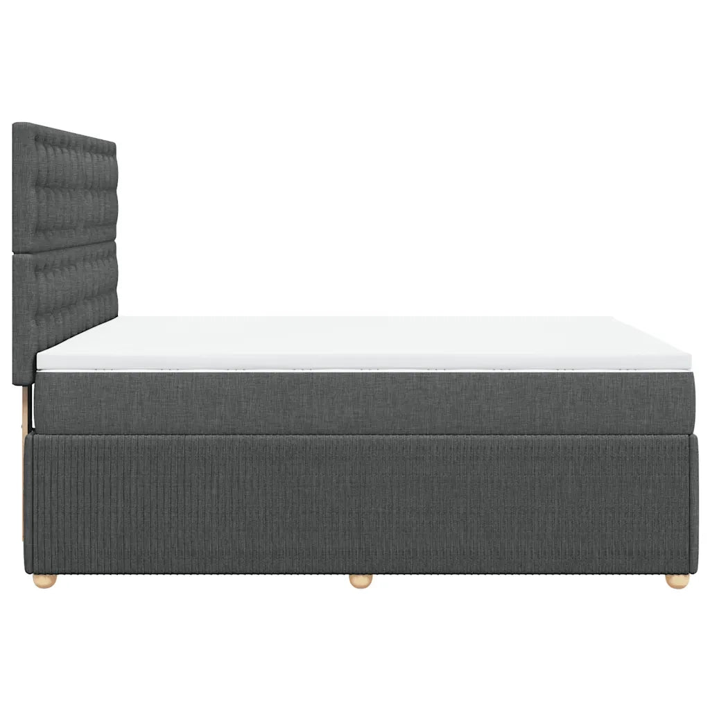 Giroletto a Molle con Materasso Grigio Scuro 160x200 cm Tessuto 3292122