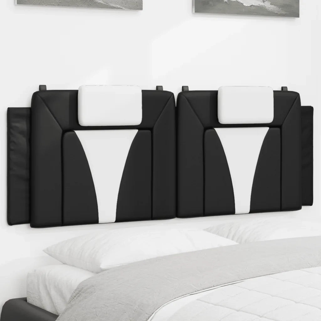 Cuscino Testiera Viana Nero e Bianco 137 cm in Similpelle 374789