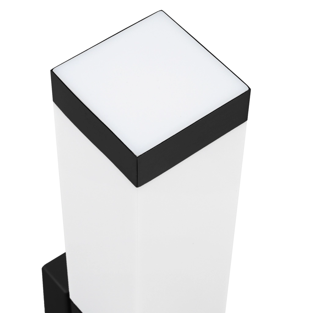 Luce da Parete Esterno con Sensore Nera Acciaio Inossidabile IP44