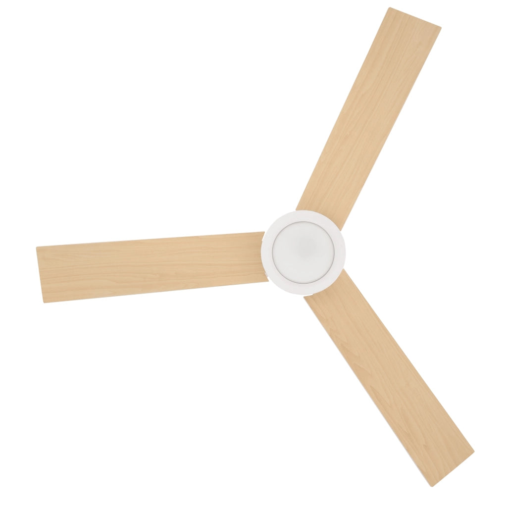 Ventilatore a Soffitto con Luce LED ¨C zephmum ¨C Bianco+Legno Naturale