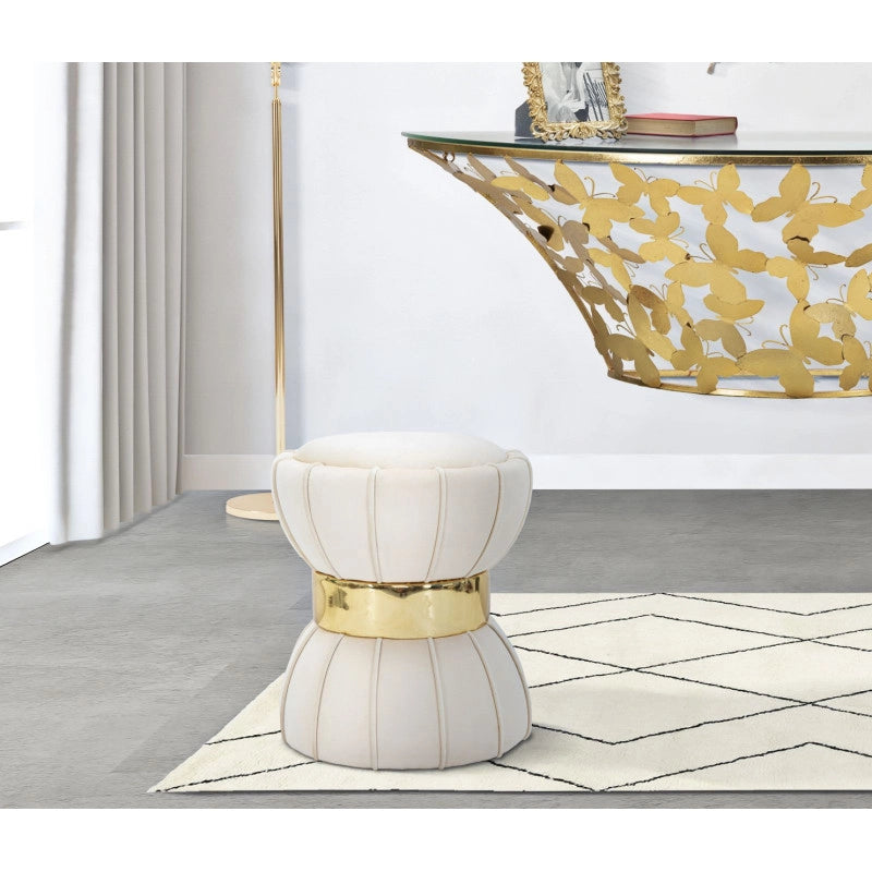 Sgabello Flower Cm Crema cm ø 40x44