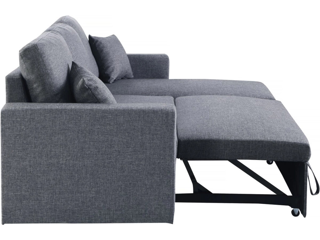 Divano angolare trasformabile/reversibile con cassapanca "Alain II" - 3 posti - Grigio scuro