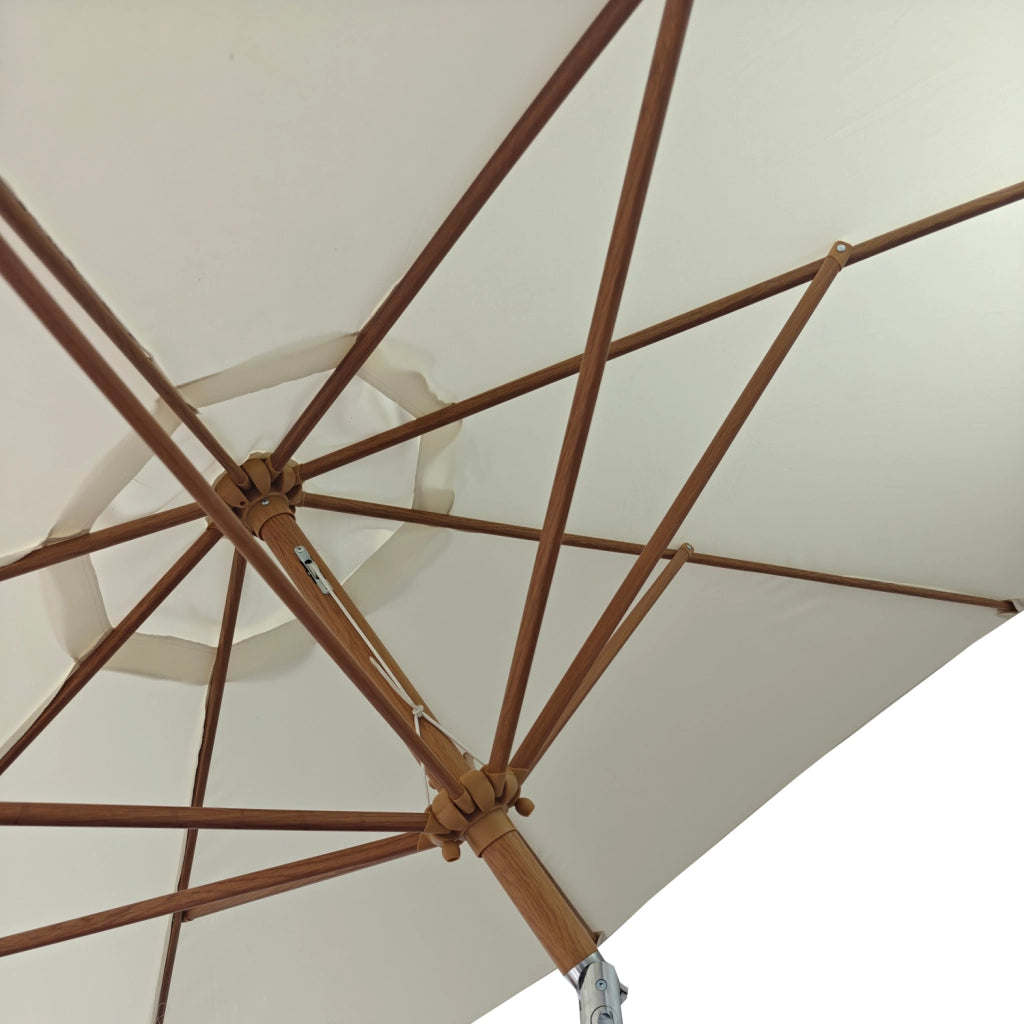HAPUNAOmbrellone rotondo diritto diametro 3,30 m effetto legno e beige