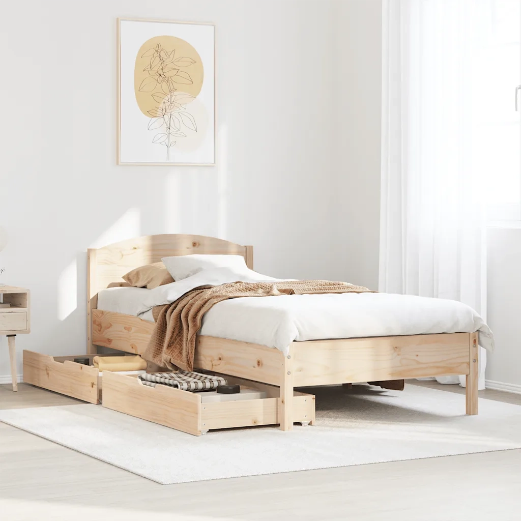 Giroletto senza Materasso 100x200 cm in Legno Massello di Pino 3301842