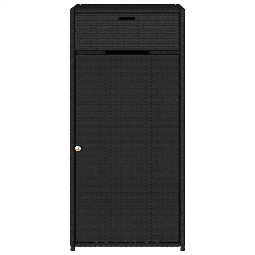 Armadietto Portaoggetti da Giardino Nero 55x55x111cm Polyrattan 365559