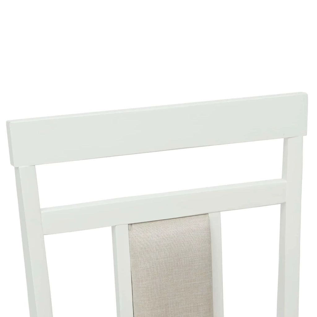 Sedia da pranzo 2 pcs Bianco e Naturale Legno di gomma solido 42020506