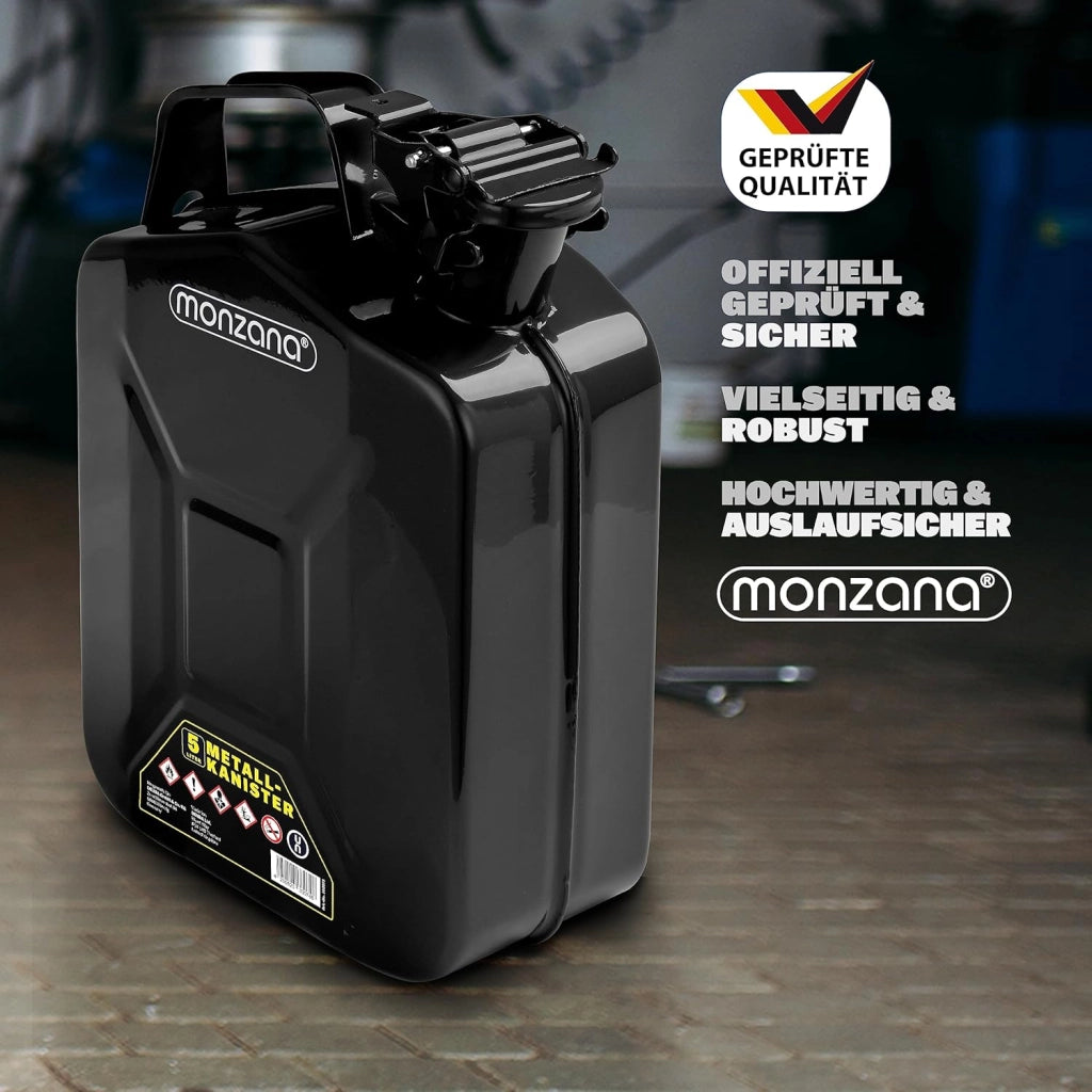 ® 3x Tanica Benzina da 5 L Chiusura di Sicurezza Approvazione ONU Tanica Gasolio in Metallo Contenitore Acciaio Carburante