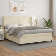 Giroletto a Molle con Materasso Crema 160x200 cm in Similpelle 3132389