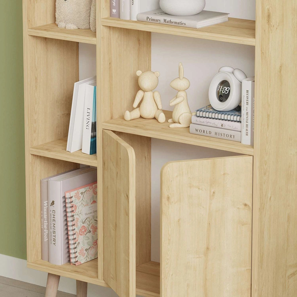 Libreria in legno "Lumo" - 80 x 24 x 120 cm - Beige