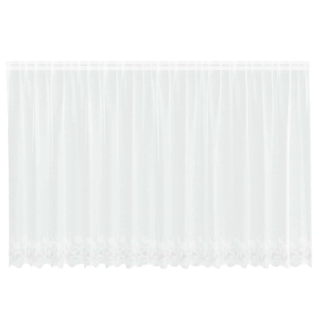 Tenda in Pizzo con tende Bianco 180 x 400 cm Poliestere 4107909