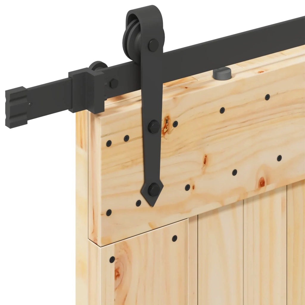 Porta scorrevole NARVIK Naturale e Nero 85 x 210 cm (213,5 cm)