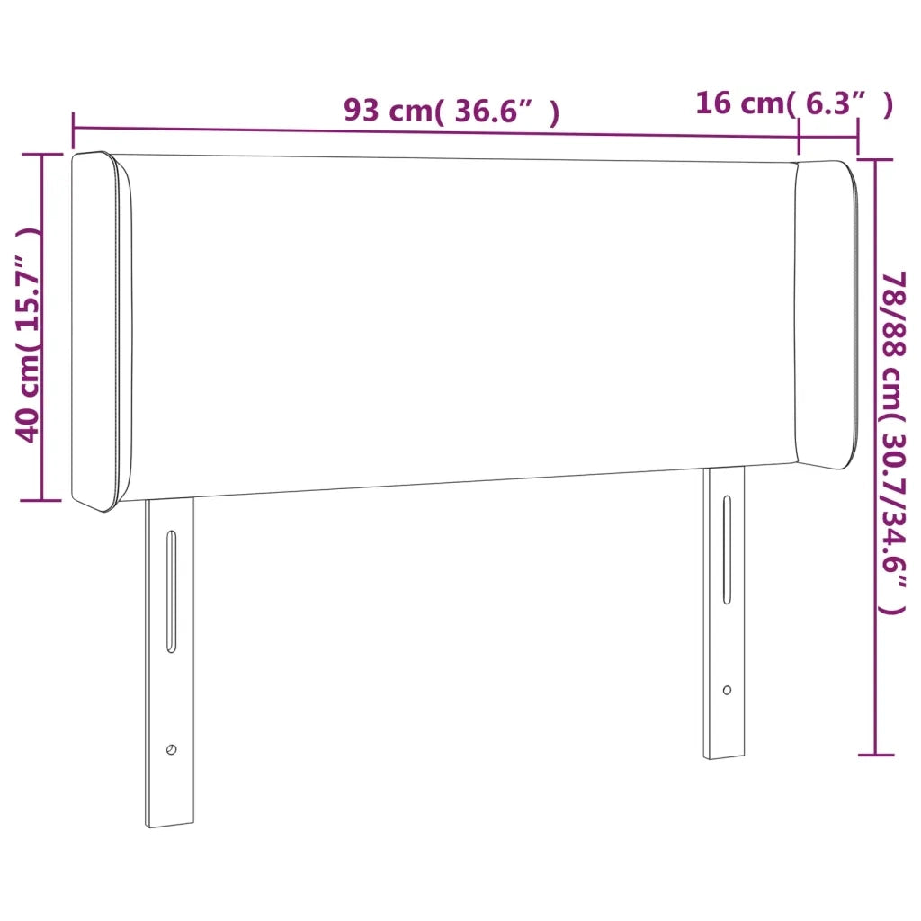 Testiera a LED-Testata con LED Crema 93x16x78/88 cm in Tessuto 315218