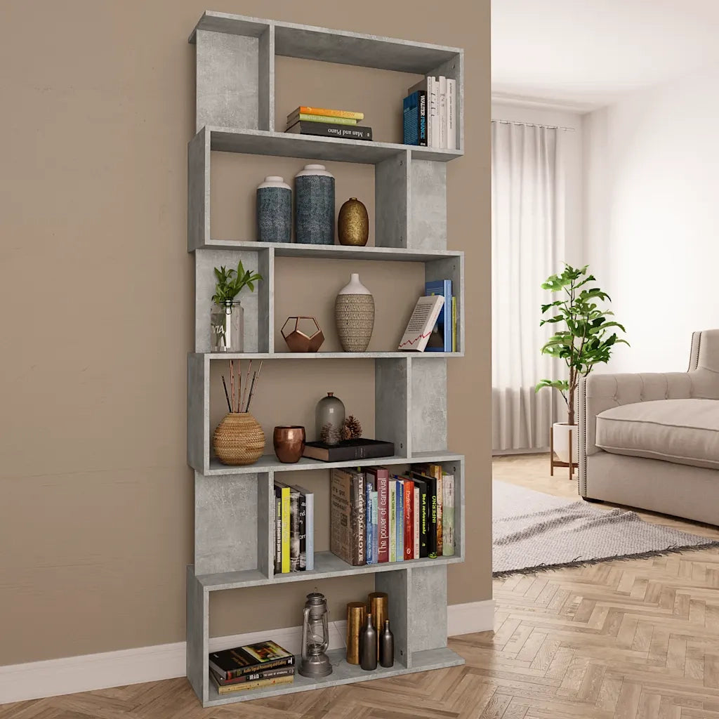 Libreria/Divisorio Grigio Cemento 80x24x192cm Legno Ingegnerizzato 800094
