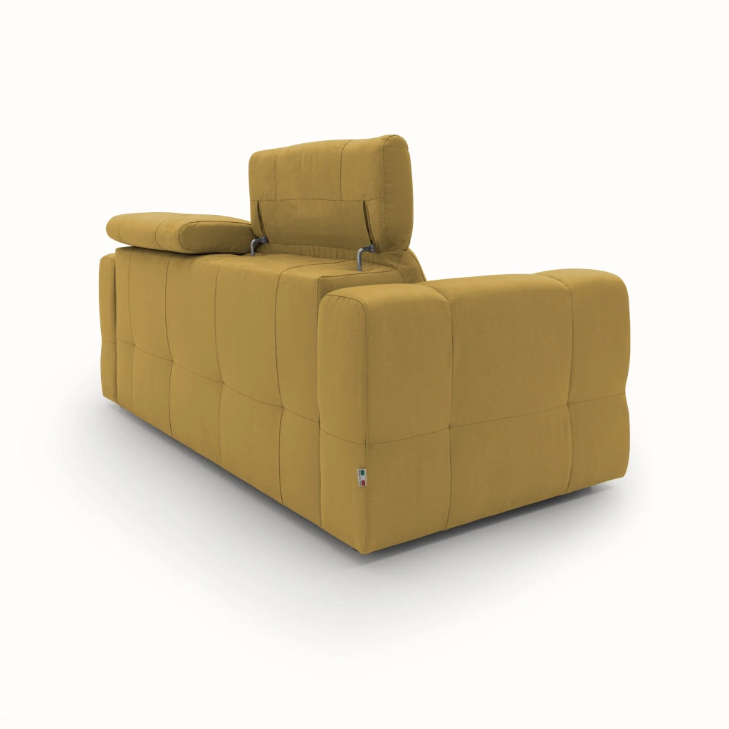 Kronos Divano con estraibile e poggiatesta reclinabili in morbida microfibra impermeabile T11 193 cm giallo