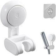 Supporto per doccia senza fori, maniglione per doccia, morsetto, bianco, gancio per doccia con beugolo, doccia, regolabile, impermeabile all'acqua (bianco)