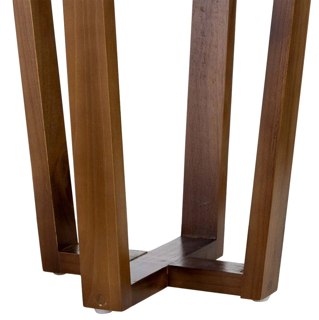 Tavolino ausiliario in legno e madreperla grigia D36x40h cm