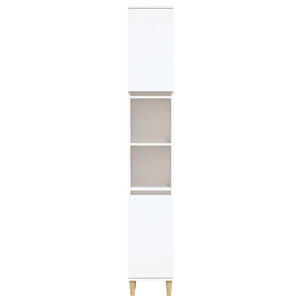 Armadietto da Bagno Bianco 30x30x190 cm in Legno Multistrato 819788
