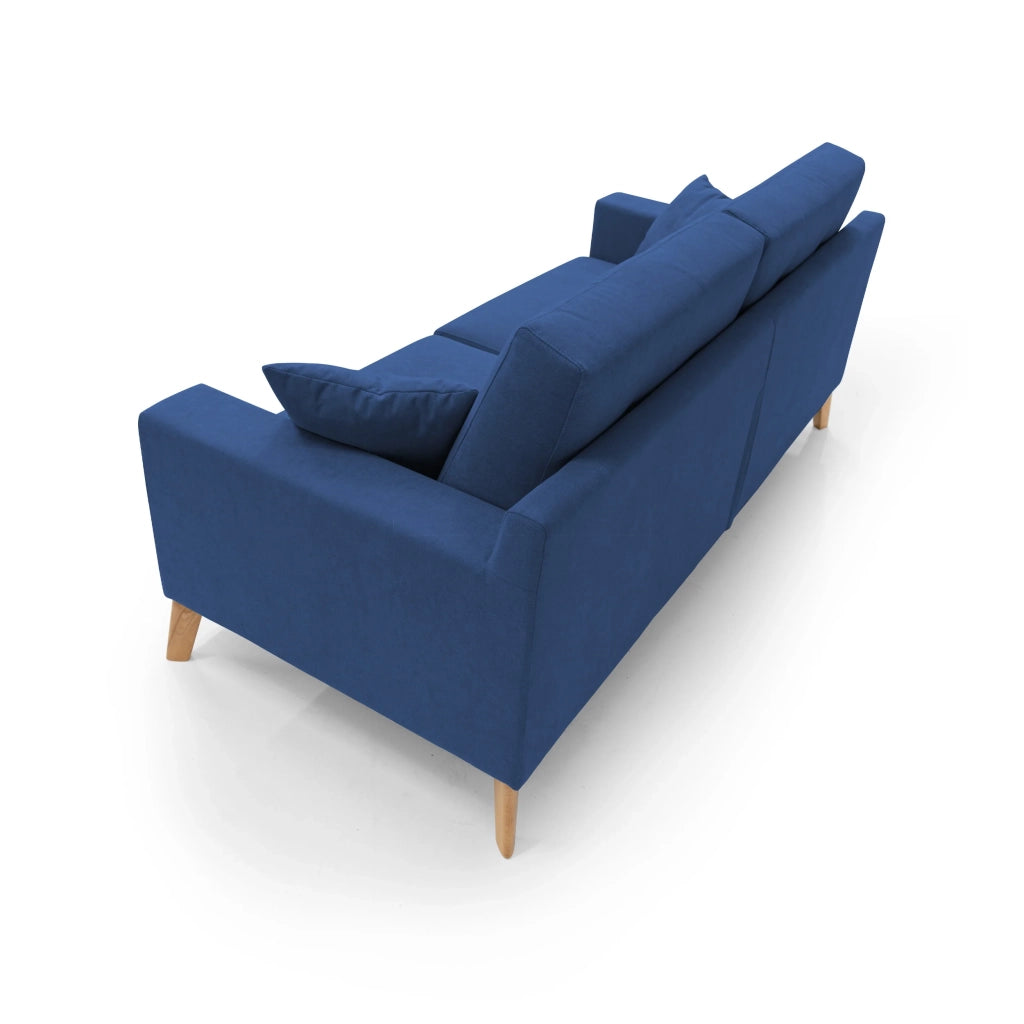 Danish Divano moderno in tessuto morbido impermeabile T02 166 cm blu