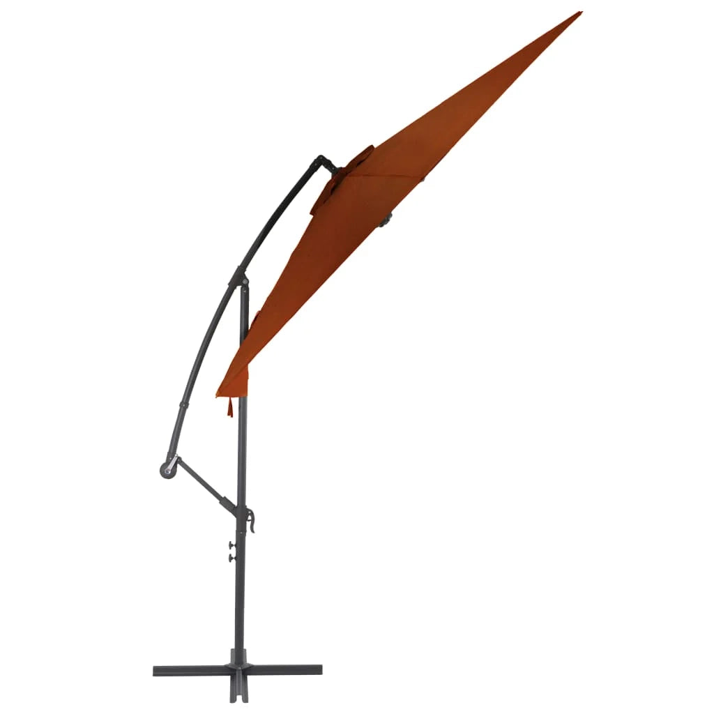 Ombrellone a braccio con palo in alluminio arancione da 300 cm 02_0008505
